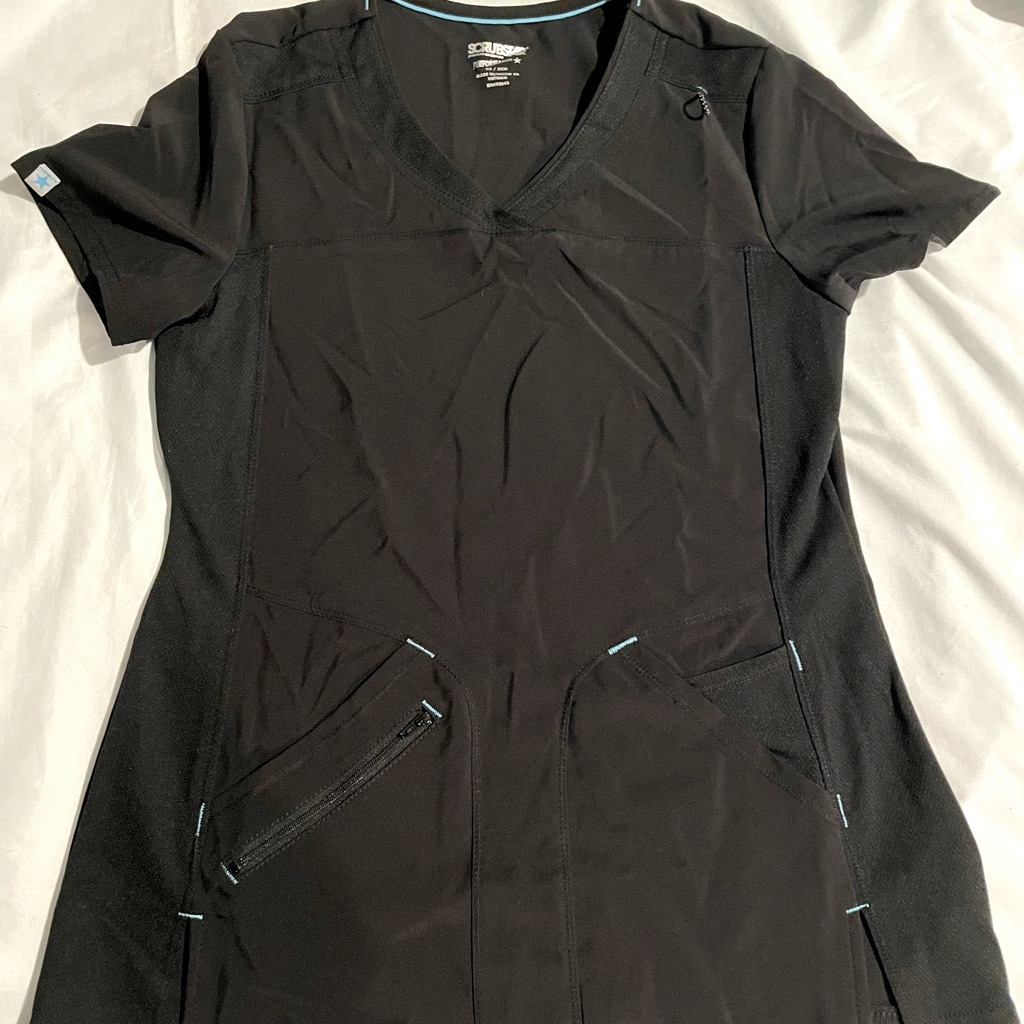 Scrub Star Black Scrub Top